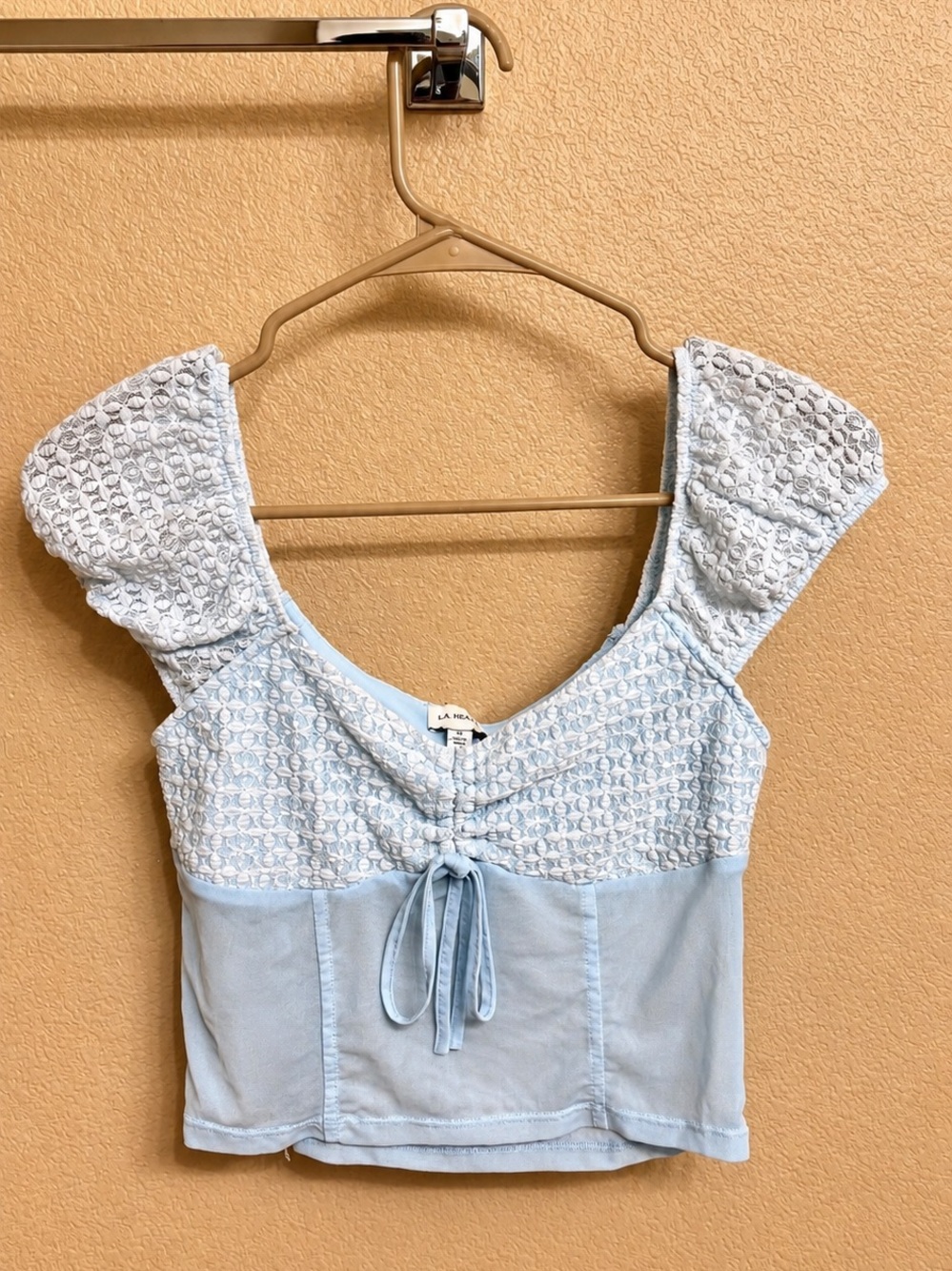 LA Hearts Kimchi Blue Sydney Cap Sleeve Shirred Top